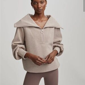 Varley Vine Half-Zip Pullover XS taupe marl